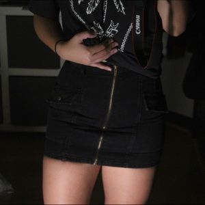 black denim skirt